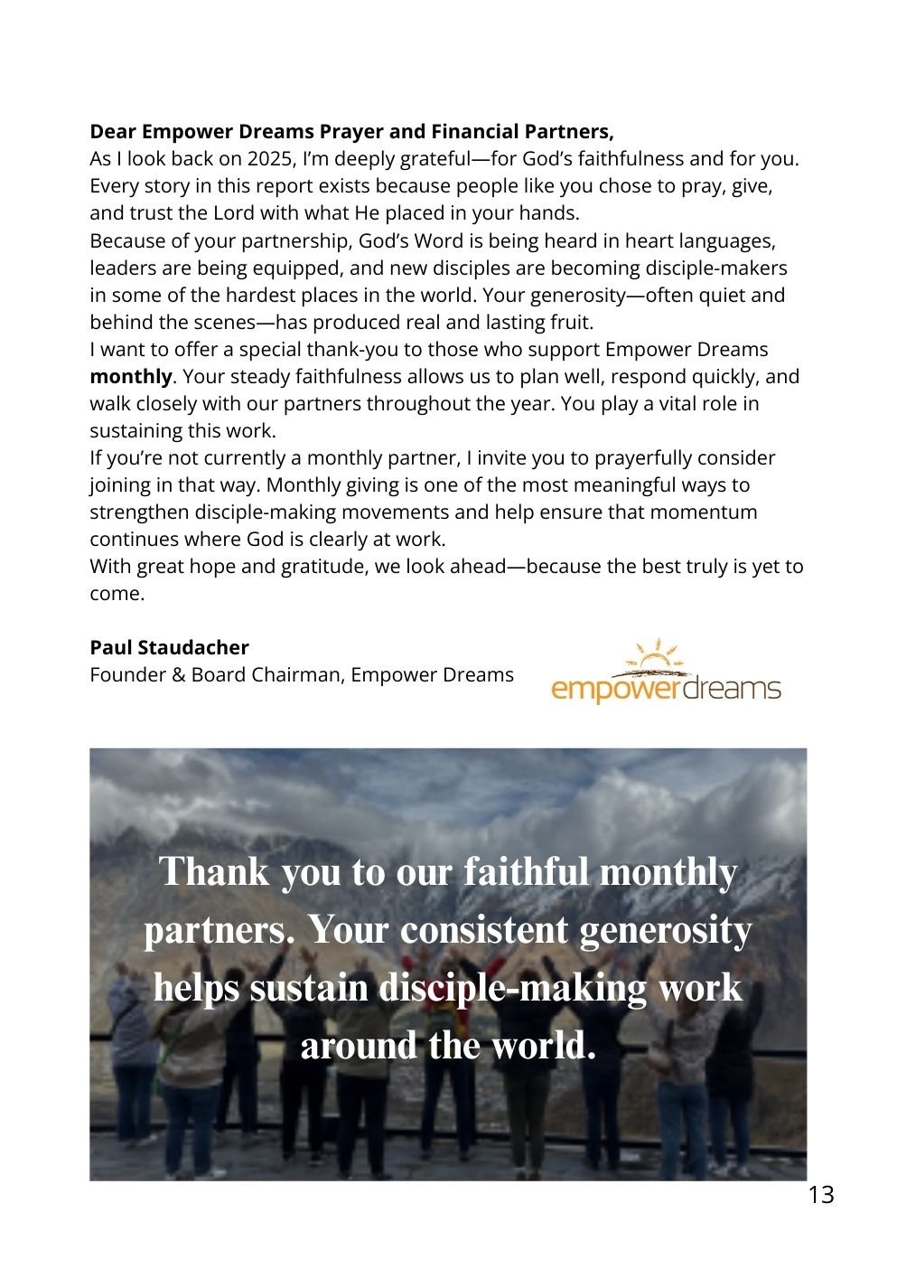 Lives transformed through the gospel